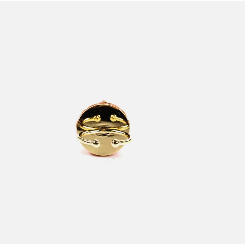 Les Nereides Paris N2 Hand-Enameled Resin Designer Gold Tone Ring NWOT